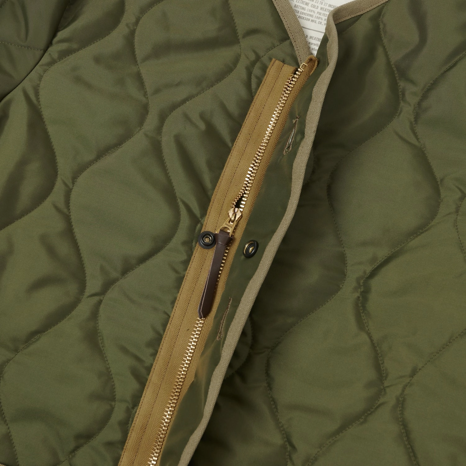 Buzz Rickson's U.S. Army M-65 Liner Jacket - Olive Multi Layer Option Articulated Knees