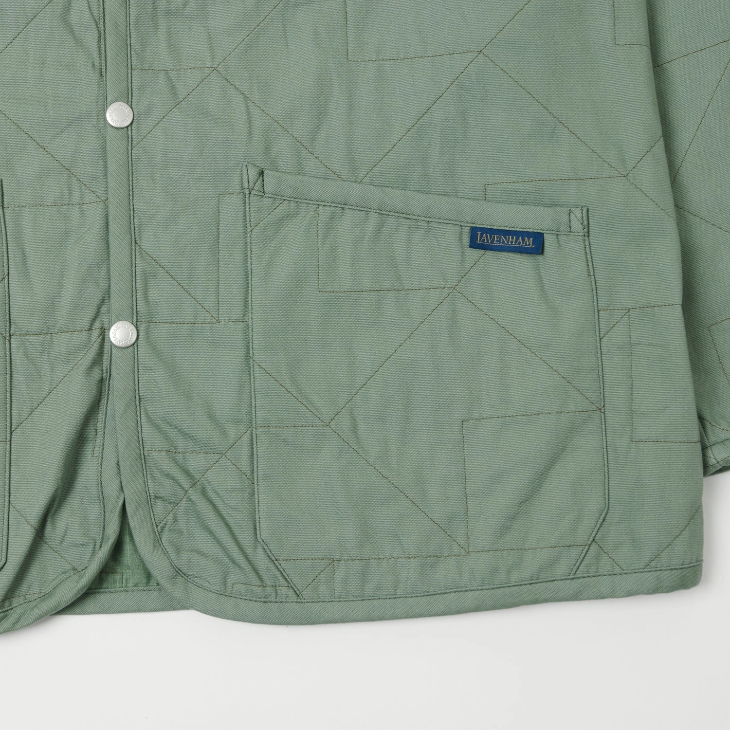 Lavenham Unwadded Worker Raydon Jacket - Leaf Green Reflective Trim Weatherproof Zipper Tech