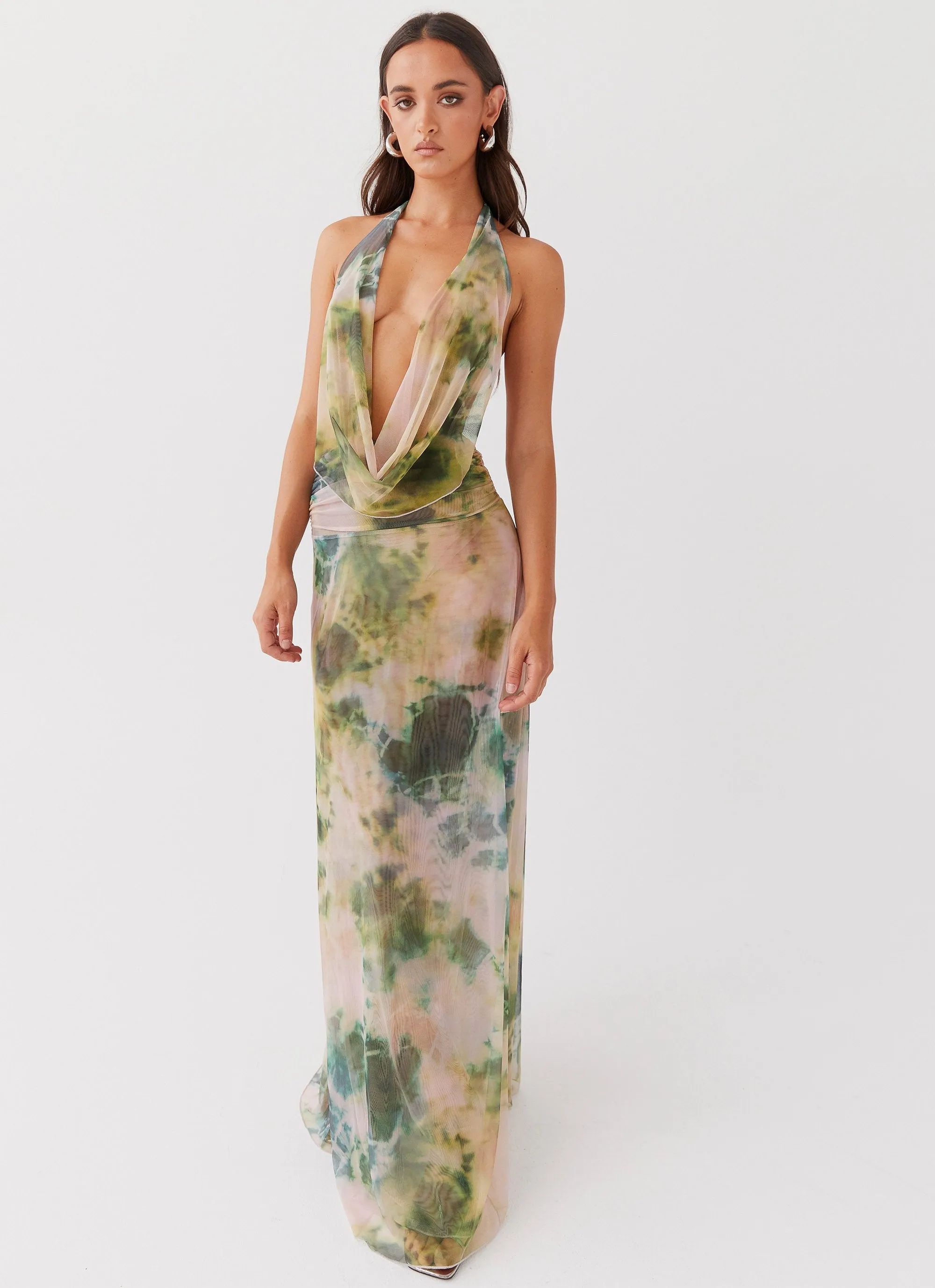Elysia Mesh Maxi Dress - Rainforest Oversized Fit Comfy Design