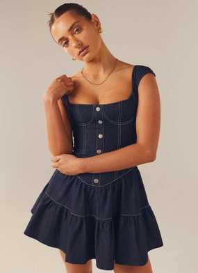 Isabella Denim Bustier Dress - Indigo Daily Favorite