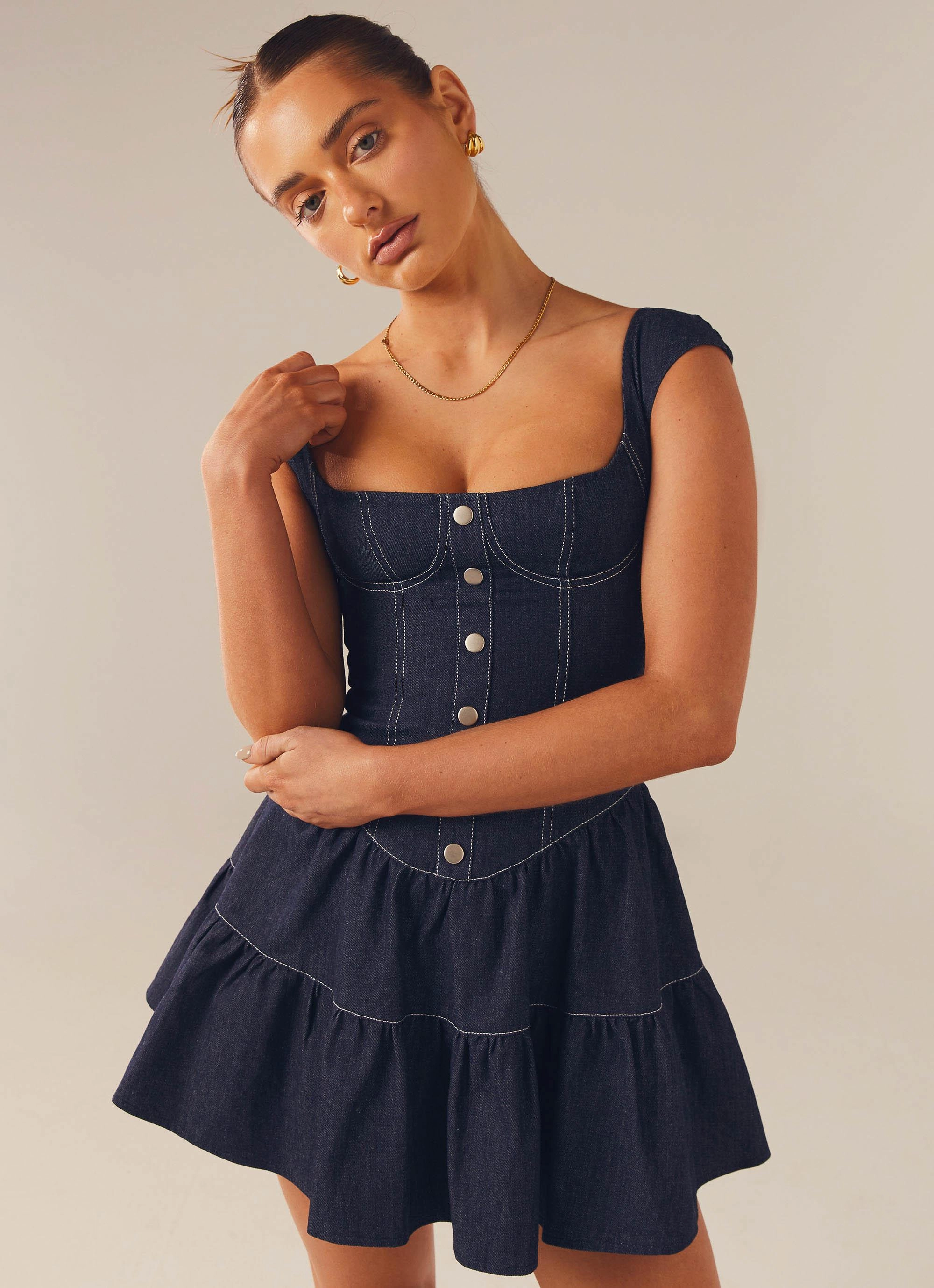 Isabella Denim Bustier Dress - Indigo Daily Favorite