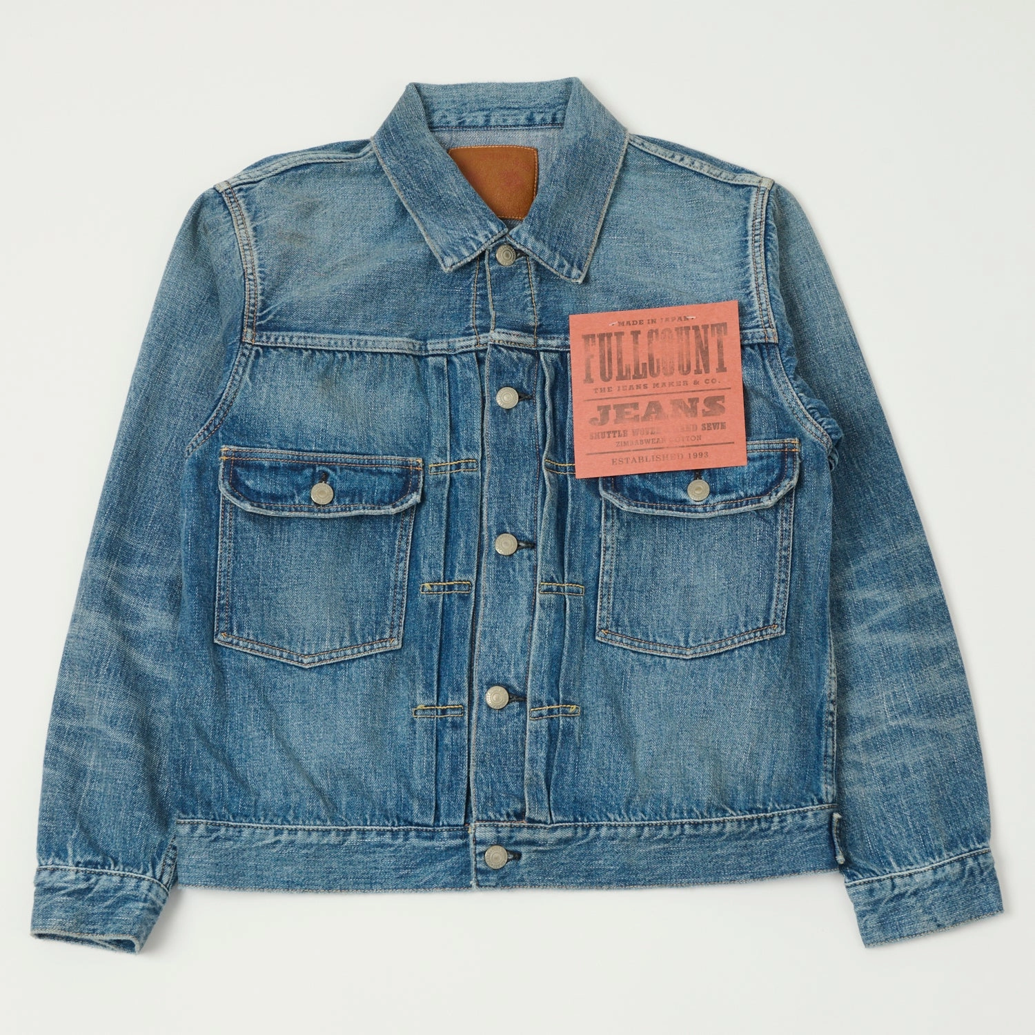 Full Count 2102SS 'Super Smooth' 11.5oz Type II Denim Jacket - 'Dartford' Wash Trendy Feel
