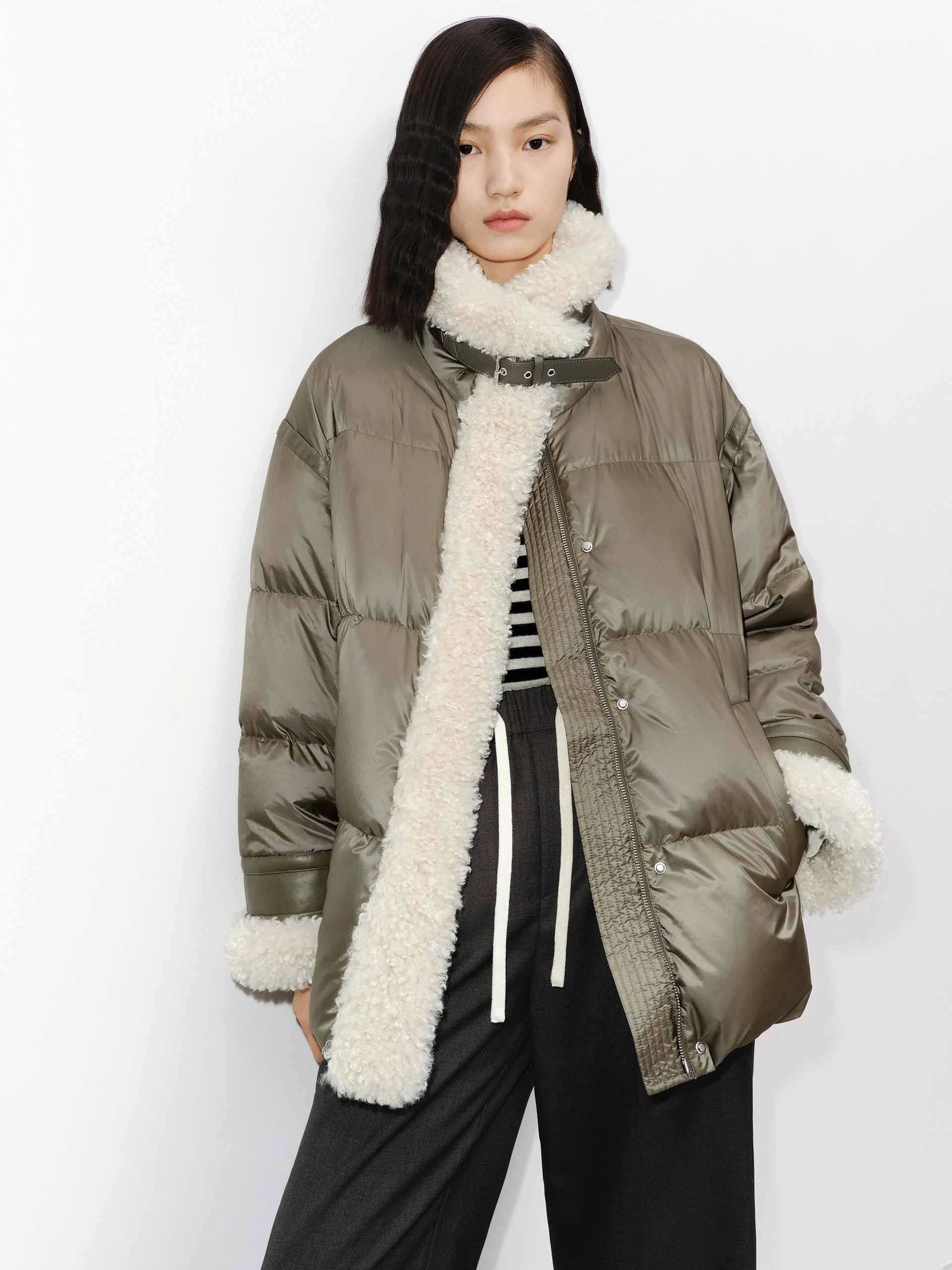 Survival Use Fur Trim Quilted Down Jacket