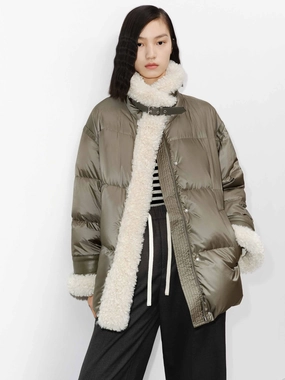 Smart Design Fur Trim Quilted Down Jacket