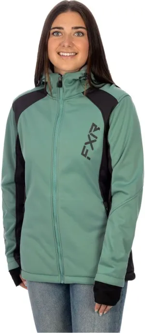 FXR Womens Sage/Charcoal Pulse Softshell Jacket Fleece Waterproof Breathable