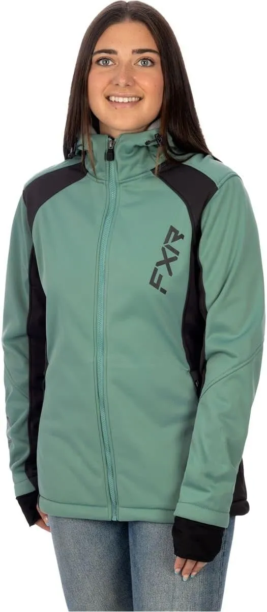 FXR Womens Sage/Charcoal Pulse Softshell Jacket Fleece Waterproof Breathable