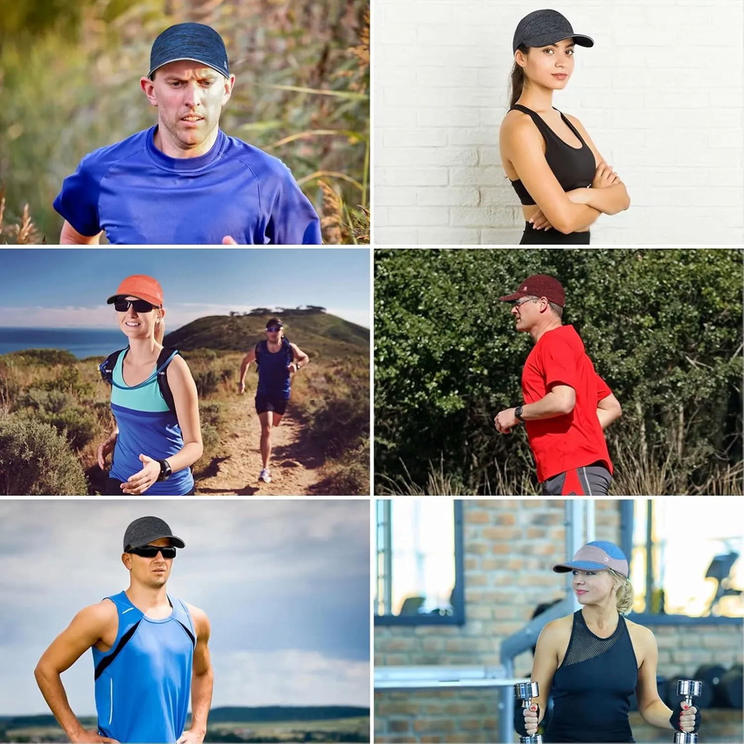GADIEMKENSD Unstructured Running Hat Quick Dry Reflective Sports Cap Lightweight