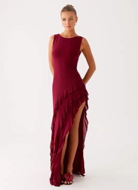 Bold colors Hendrix Maxi Dress - Raspberry Wine