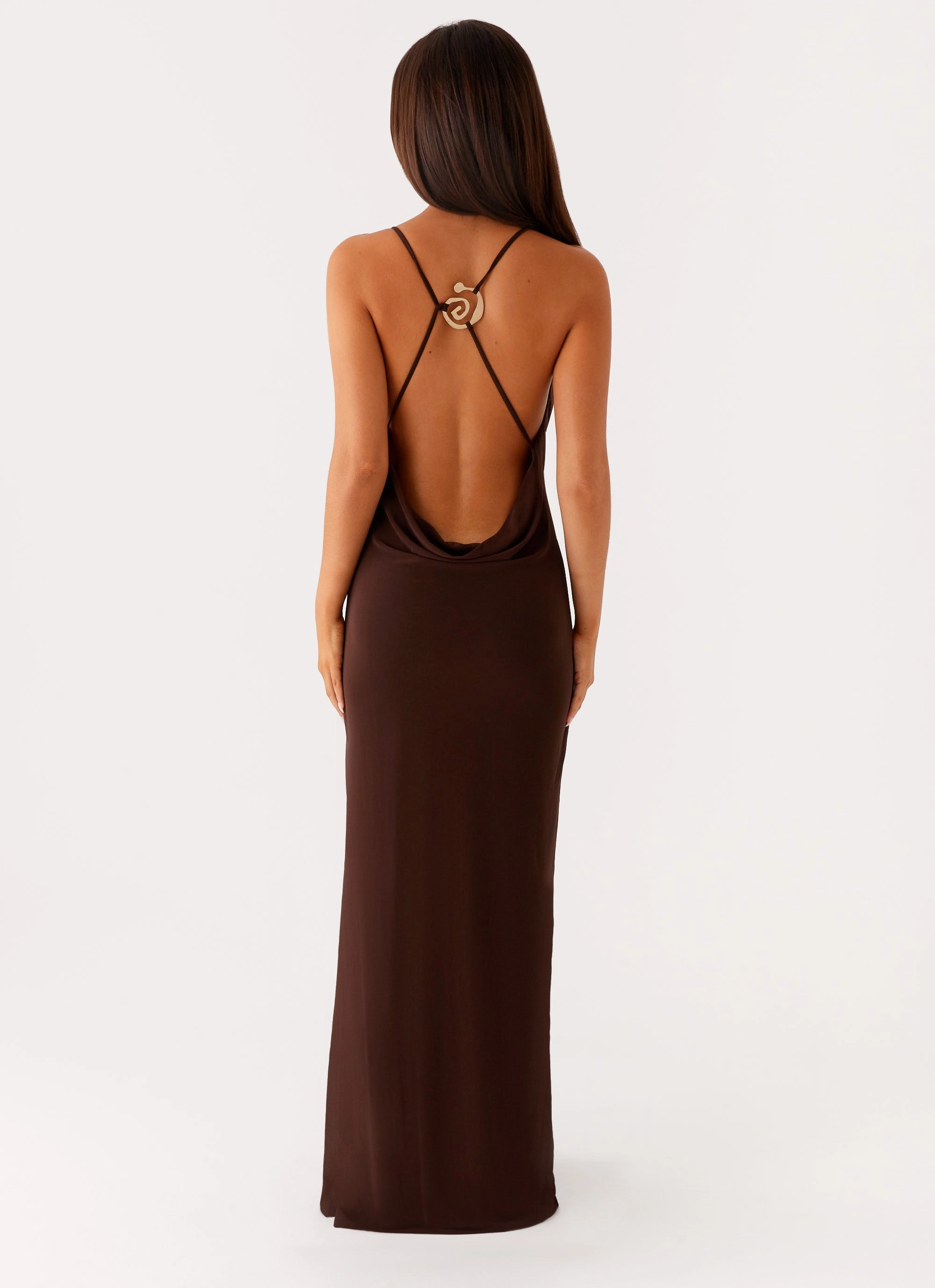 Game Player Maxi Dress - Chocolate Subtle Look