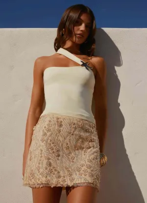 Print Mix Exclusive Drop Kandi Mini Skirt - Yellow