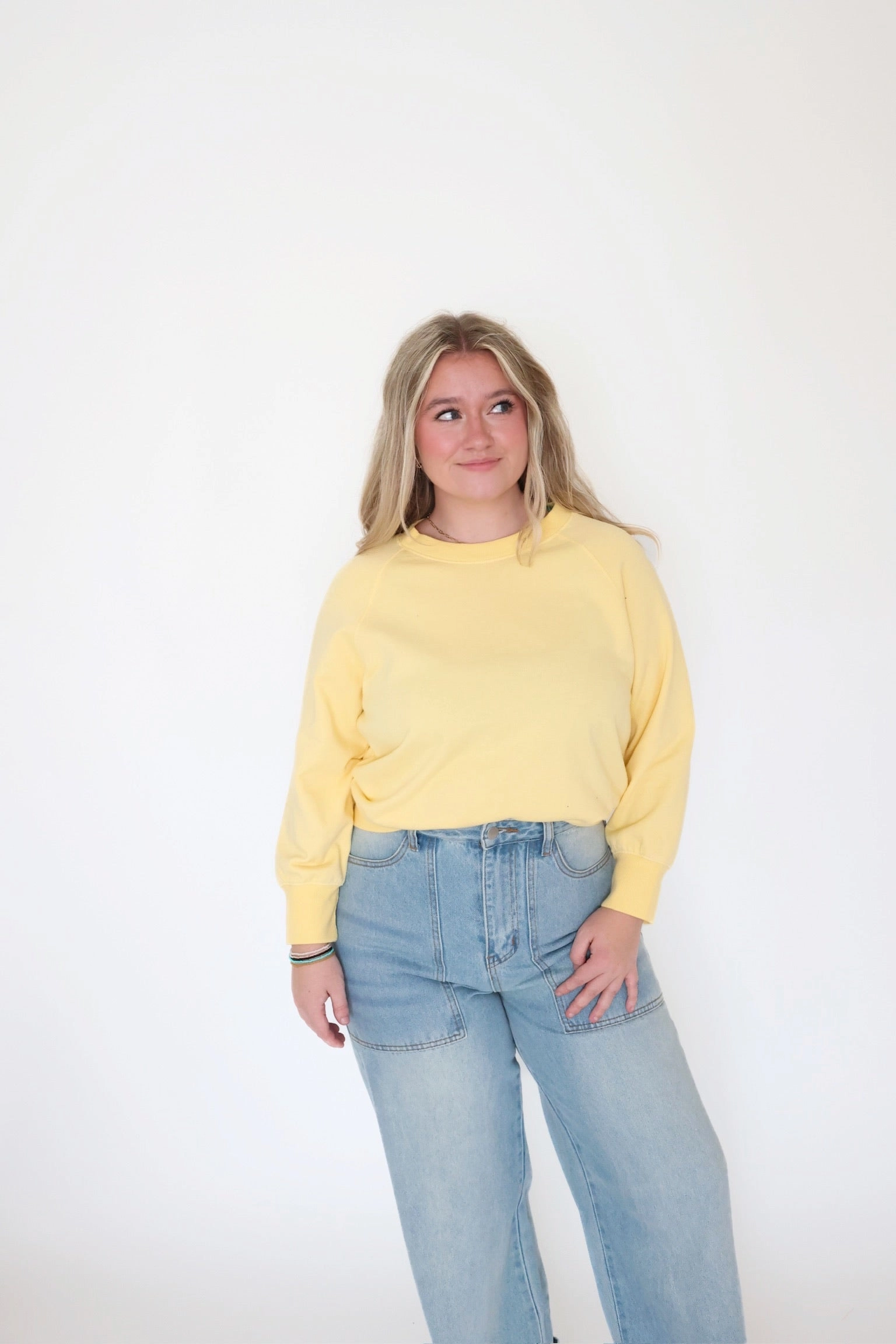 Garment Dye Sweatshirt NonIrritatingSeams Asymmetrical hem