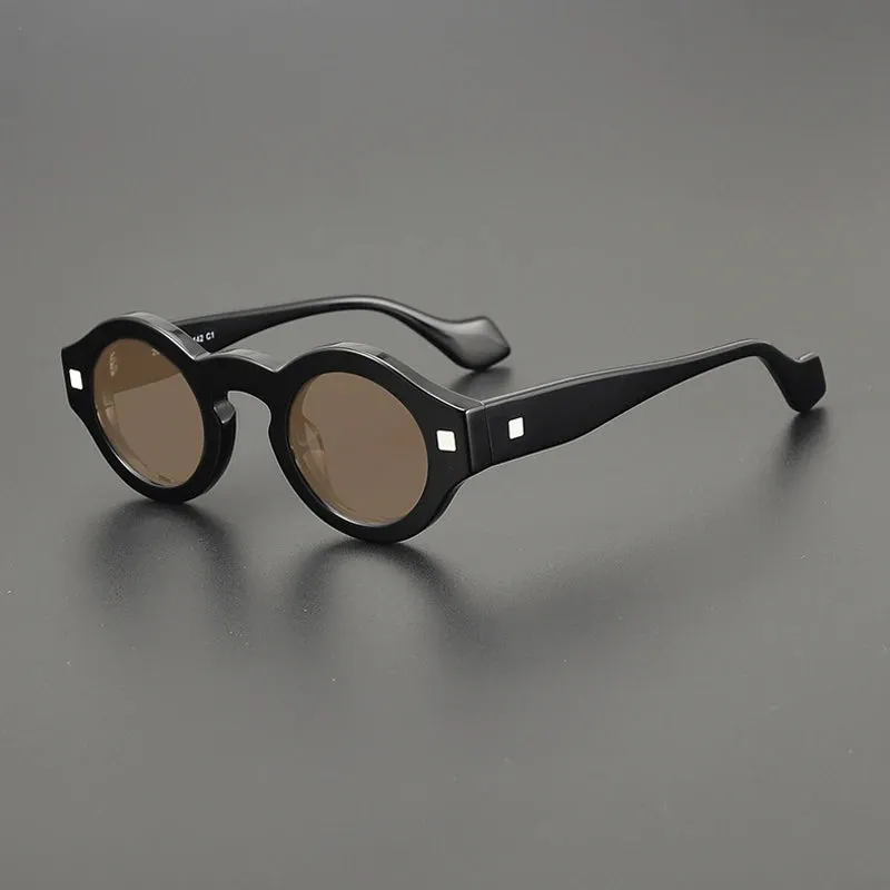 Gatenac Unisex Full Rim Round Acetate Polarized Sunglasses M003