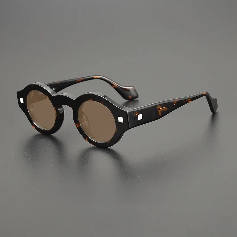 Gatenac Unisex Full Rim Round Acetate Polarized Sunglasses M003