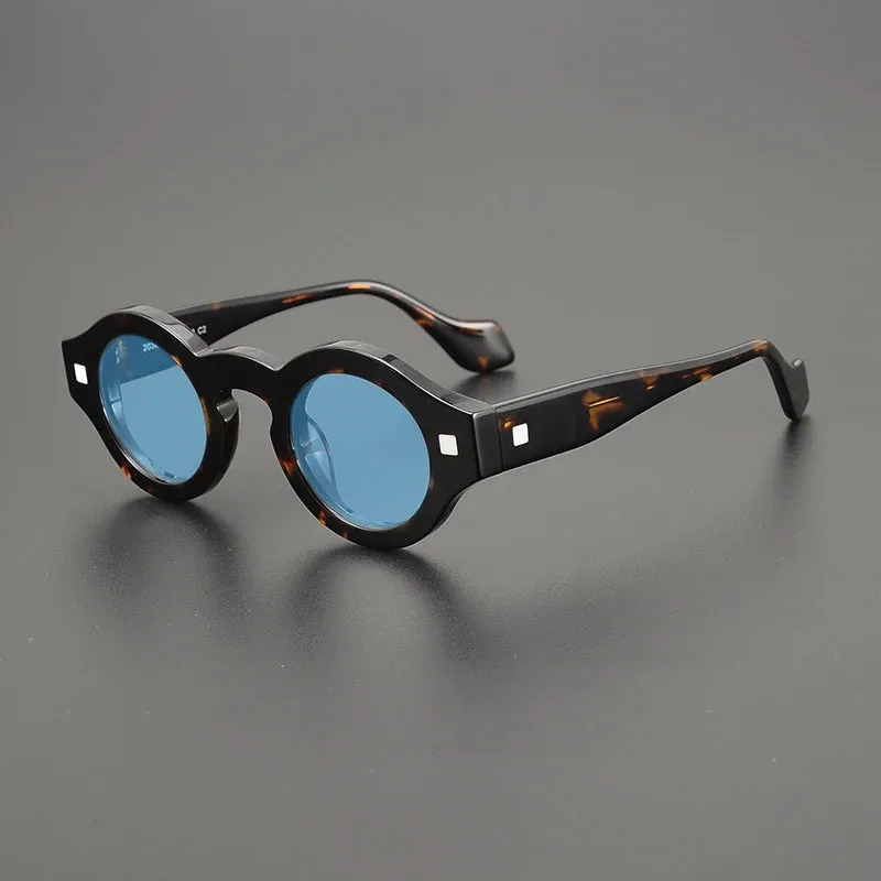 Gatenac Unisex Full Rim Round Acetate Polarized Sunglasses M003
