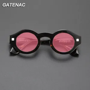 Gatenac Unisex Full Rim Round Acetate Polarized Sunglasses M003