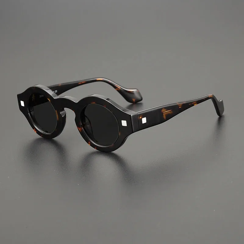 Gatenac Unisex Full Rim Round Acetate Polarized Sunglasses M003