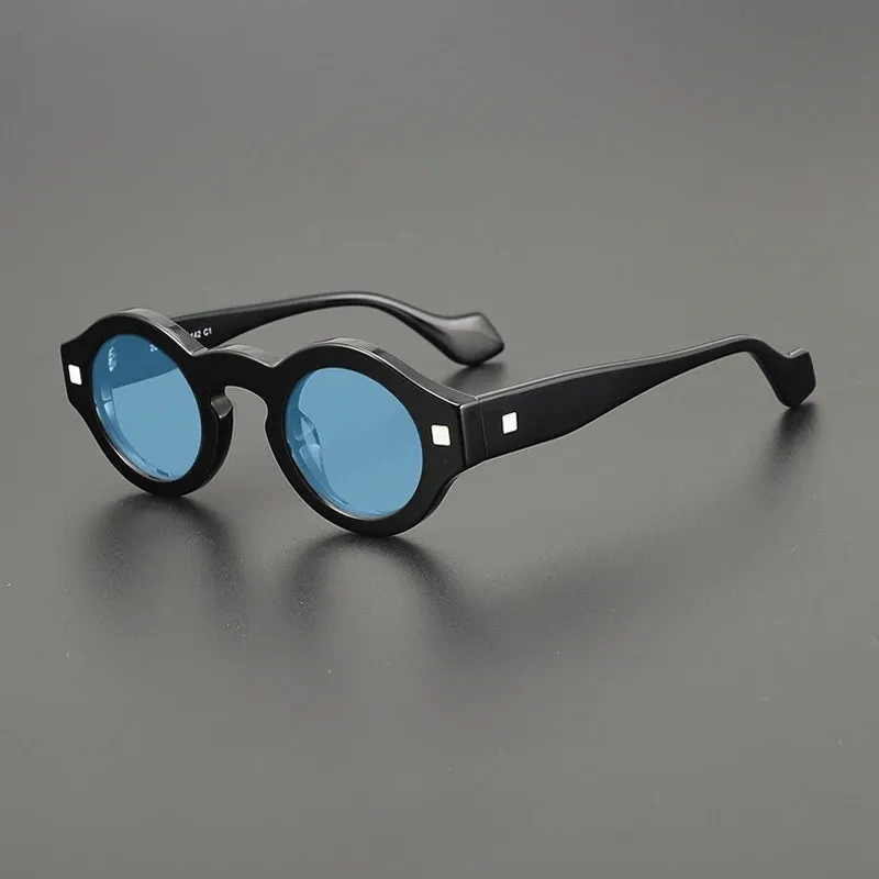 Gatenac Unisex Full Rim Round Acetate Polarized Sunglasses M003