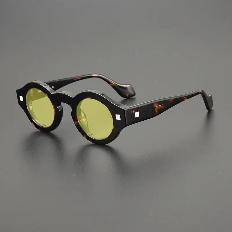 Gatenac Unisex Full Rim Round Acetate Polarized Sunglasses M003