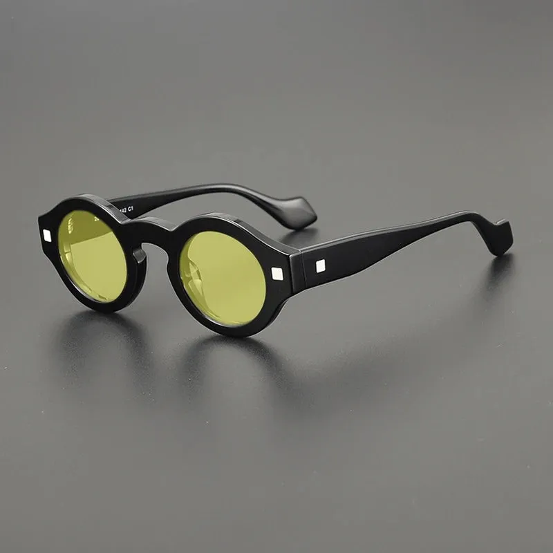 Gatenac Unisex Full Rim Round Acetate Polarized Sunglasses M003