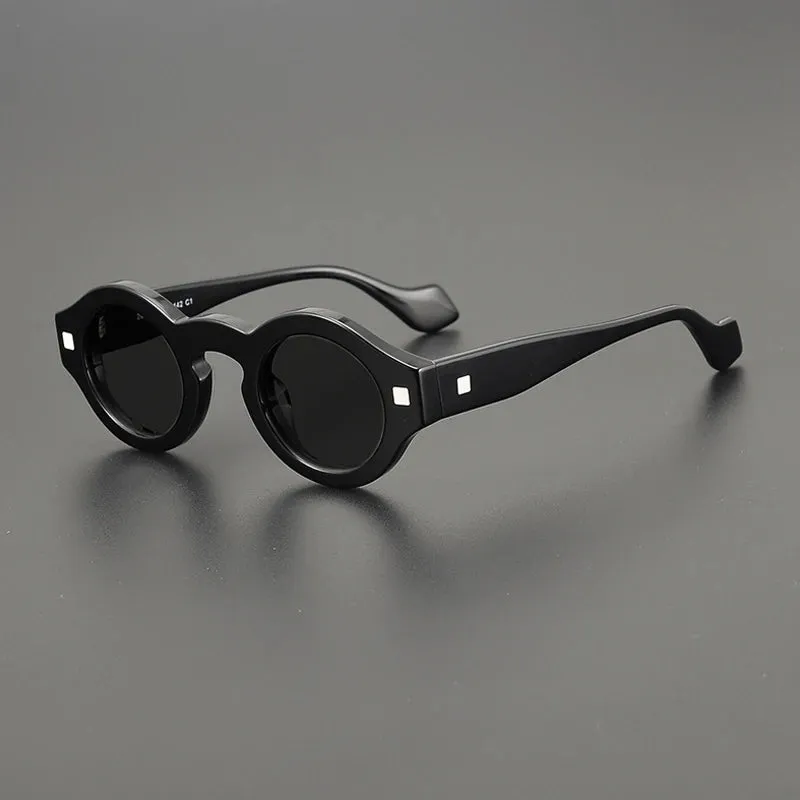 Gatenac Unisex Full Rim Round Acetate Polarized Sunglasses M003
