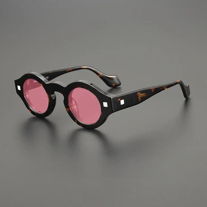 Gatenac Unisex Full Rim Round Acetate Polarized Sunglasses M003