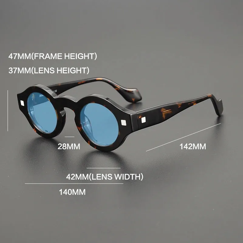 Gatenac Unisex Full Rim Round Acetate Polarized Sunglasses M003