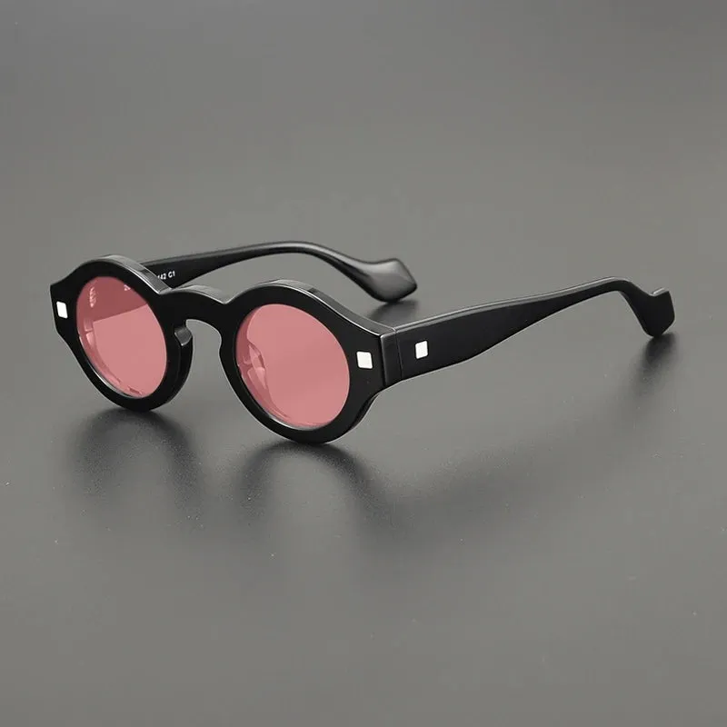 Gatenac Unisex Full Rim Round Acetate Polarized Sunglasses M003