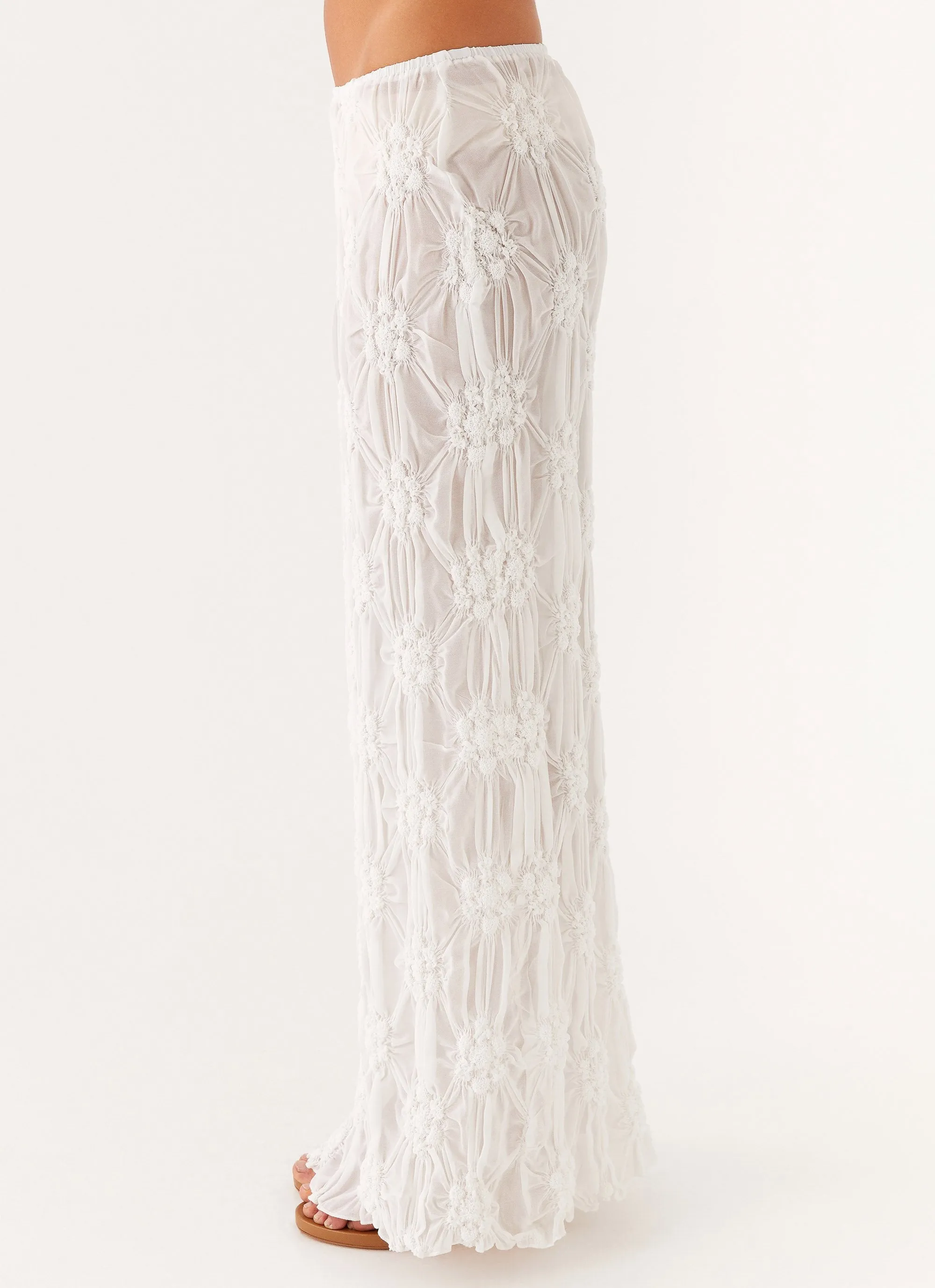 Effortlessly Low Rise Maxi Skirt - Ivory Breezy Flow