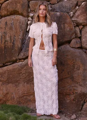 Soft Outfit Effortlessly Low Rise Maxi Skirt - Ivory