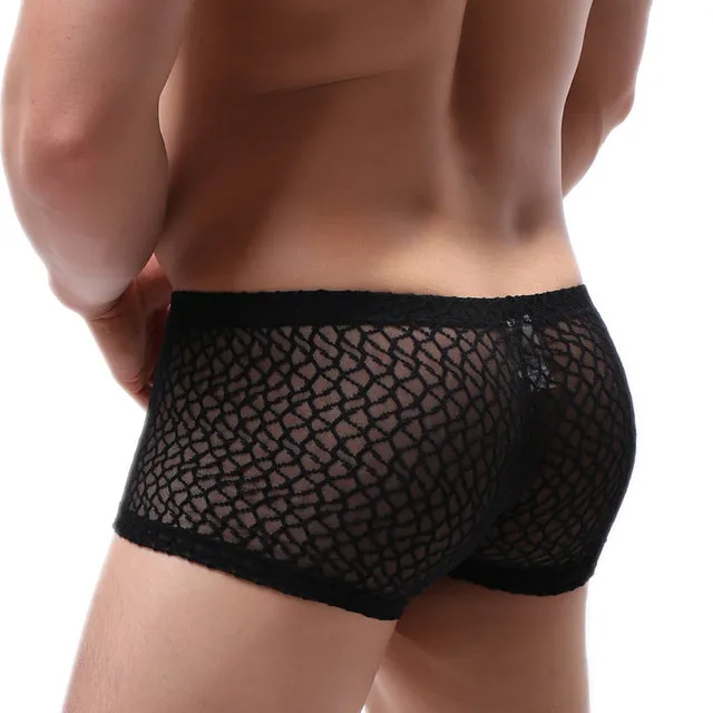 Geometric Lace Mesh Breathable Men Boxer