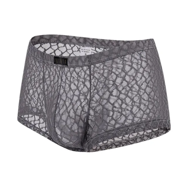 Geometric Lace Mesh Breathable Men Boxer