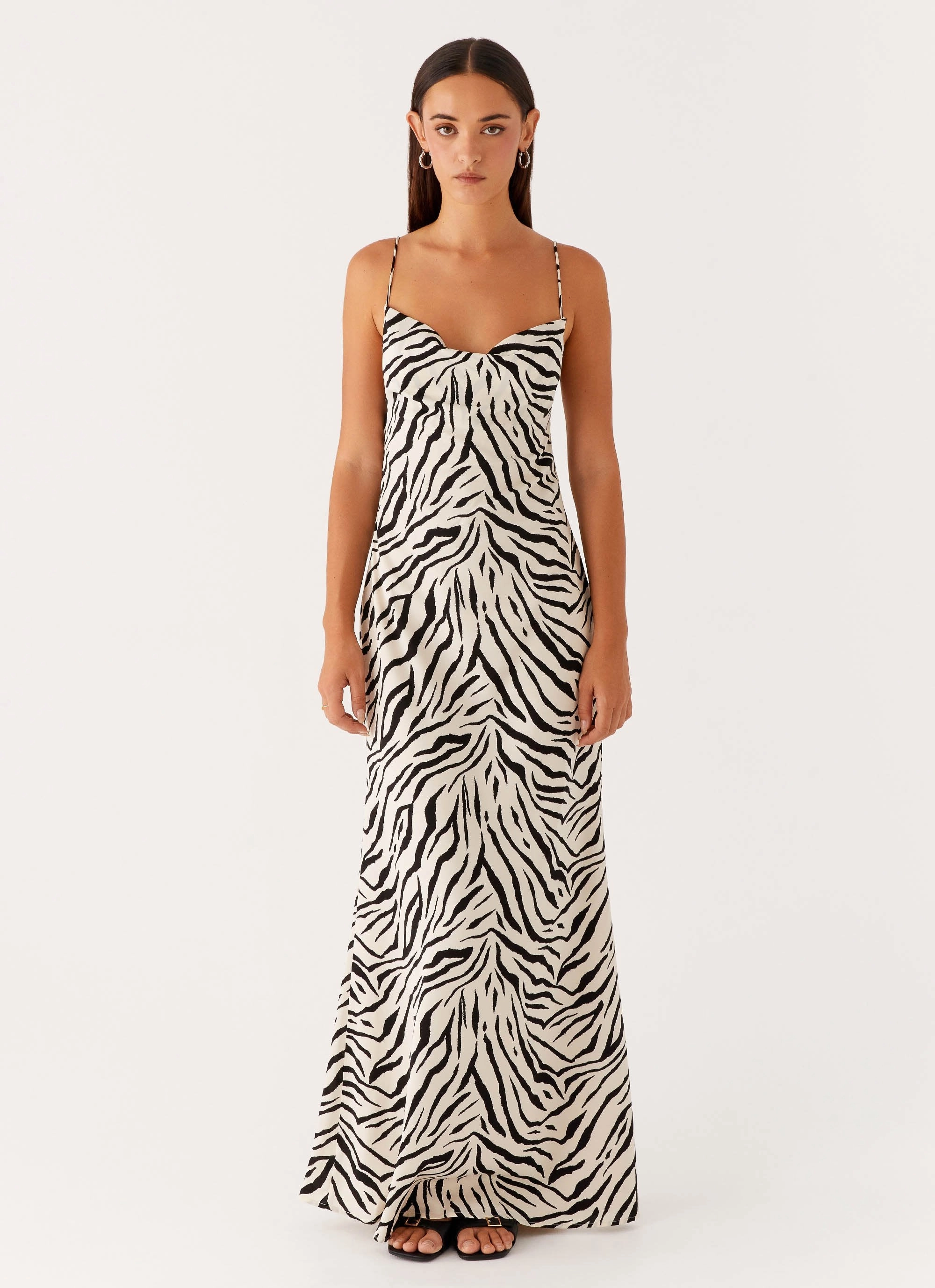 Gianni Cowl Maxi Dress - Zebra Stain-Resistant