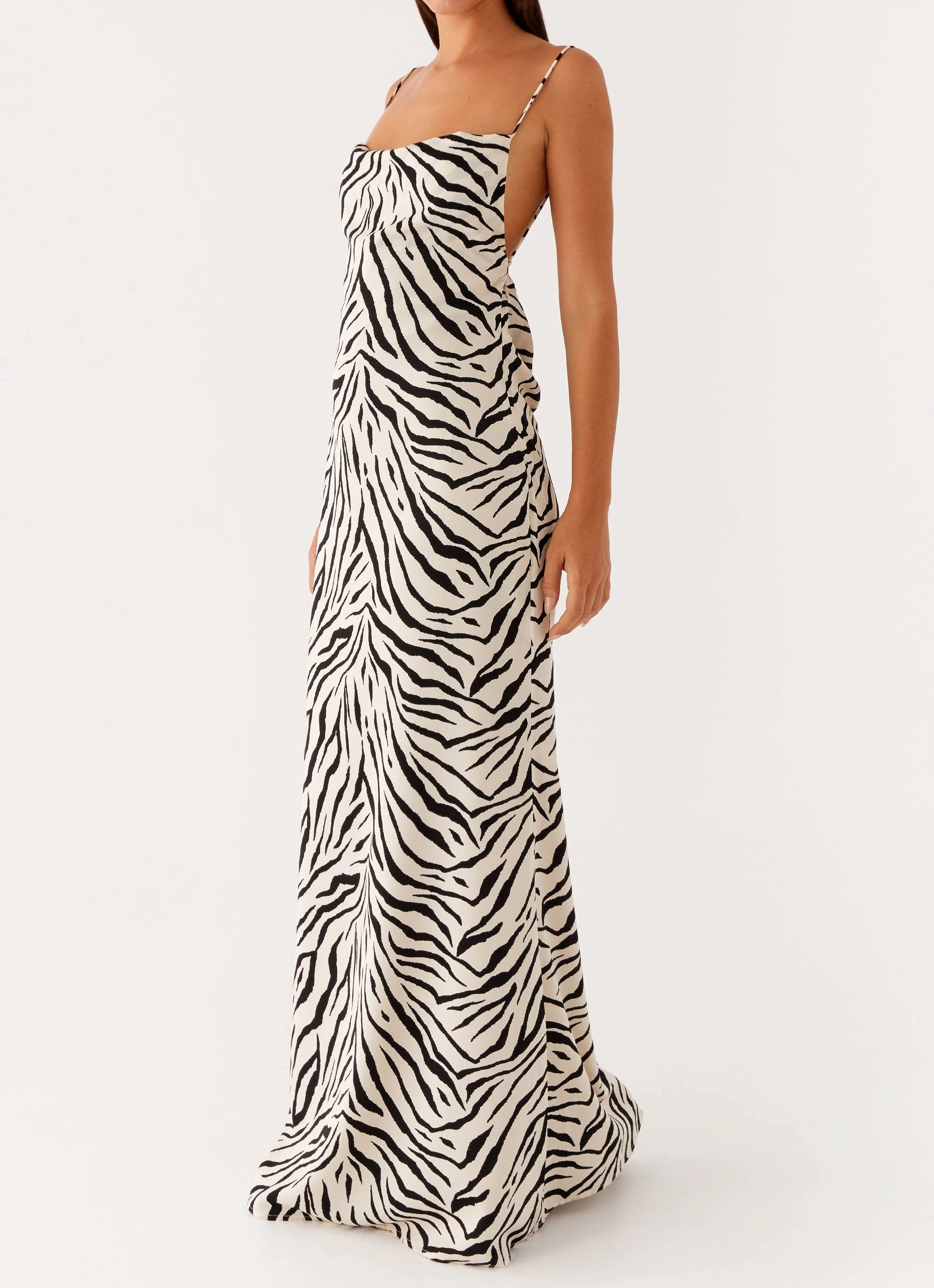 Gianni Cowl Maxi Dress - Zebra Lounge Comfort
