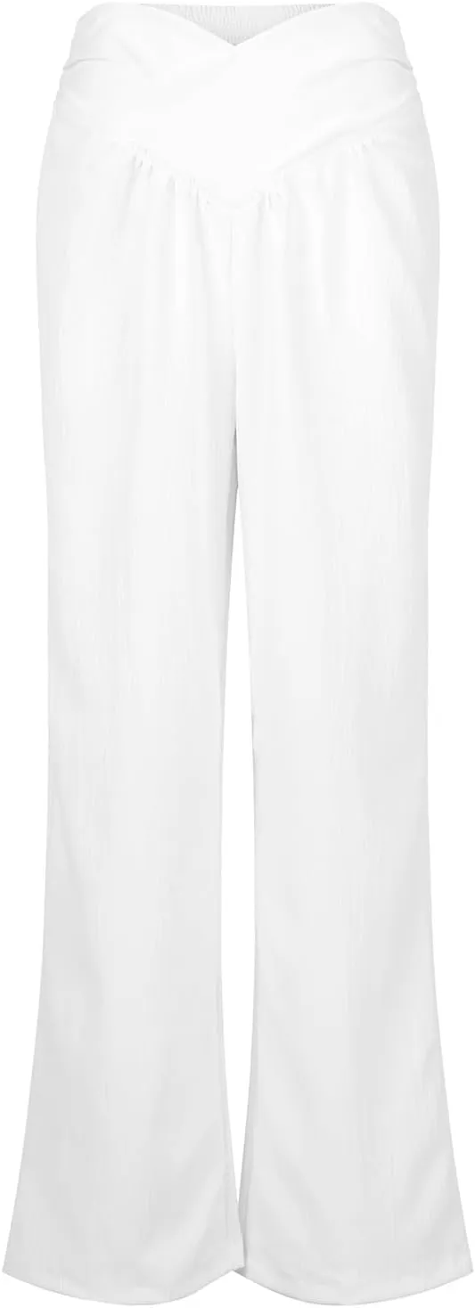 Girl Women Outdoor Pants,Women's High Waisted Wide Leg Sweatpants Casual Yoga Jogger Pants Spring&Summer Clothing