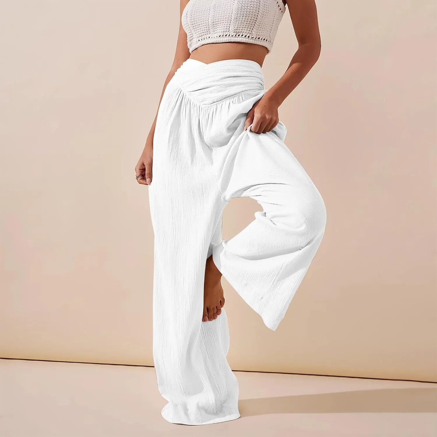 Girl Women Outdoor Pants,Women's High Waisted Wide Leg Sweatpants Casual Yoga Jogger Pants Spring&Summer Clothing