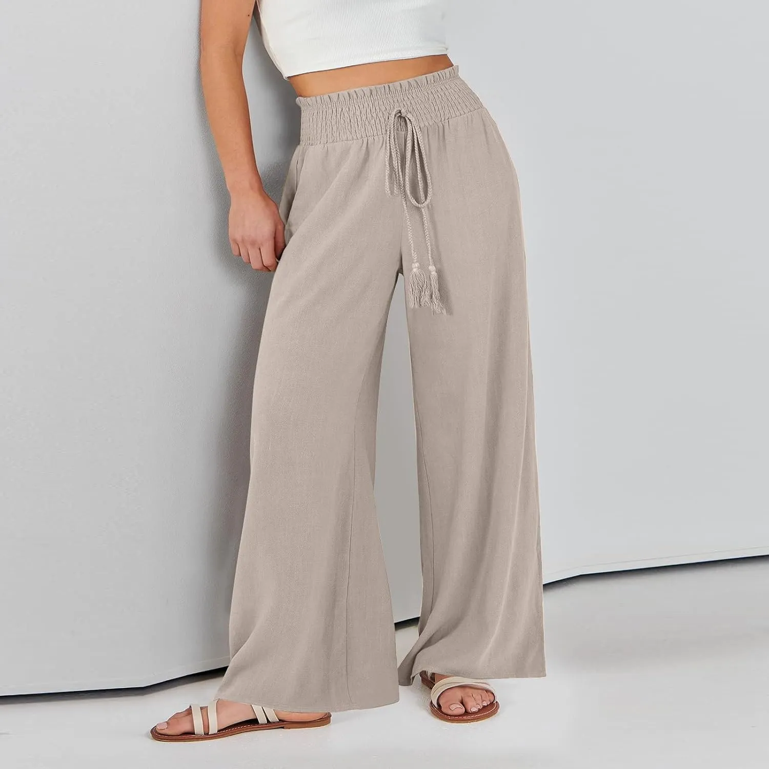 Girl Women Outdoor Pants,Women's High Waisted Wide Leg Sweatpants Casual Yoga Jogger Pants Spring&Summer Clothing