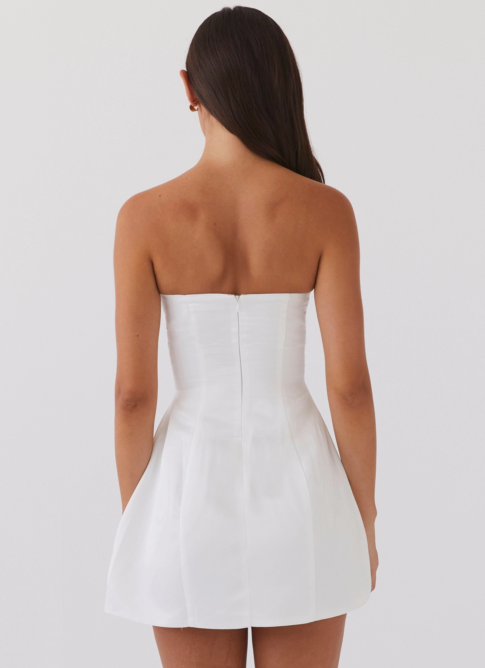 Girl Crush Bow Mini Dress - White Dreamy Motion Sun-Protective