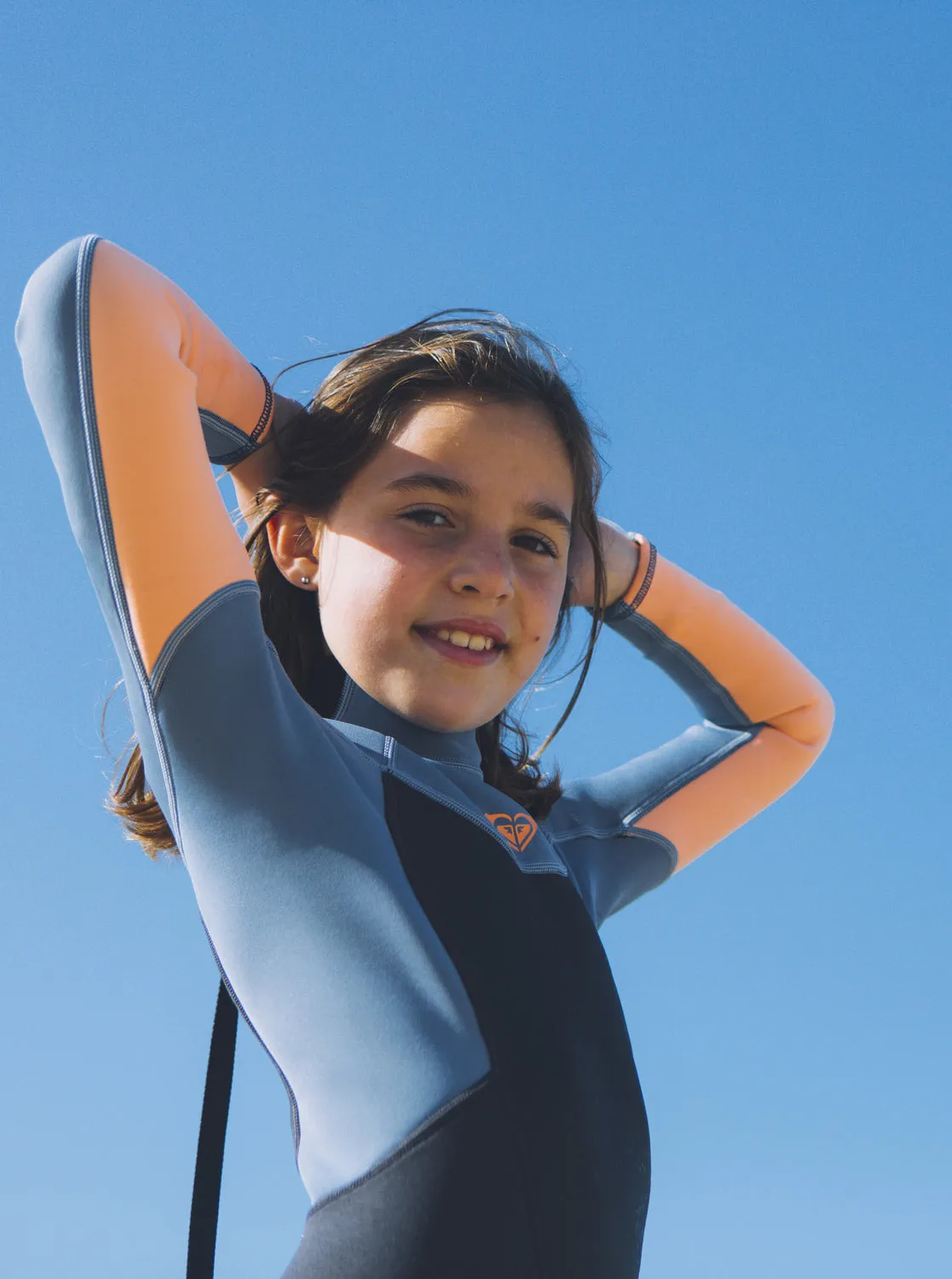 Girls 8-16 3/2mm Prologue Back Zip Wetsuit - Cloud Blk/Powderdgrey/Sunglow