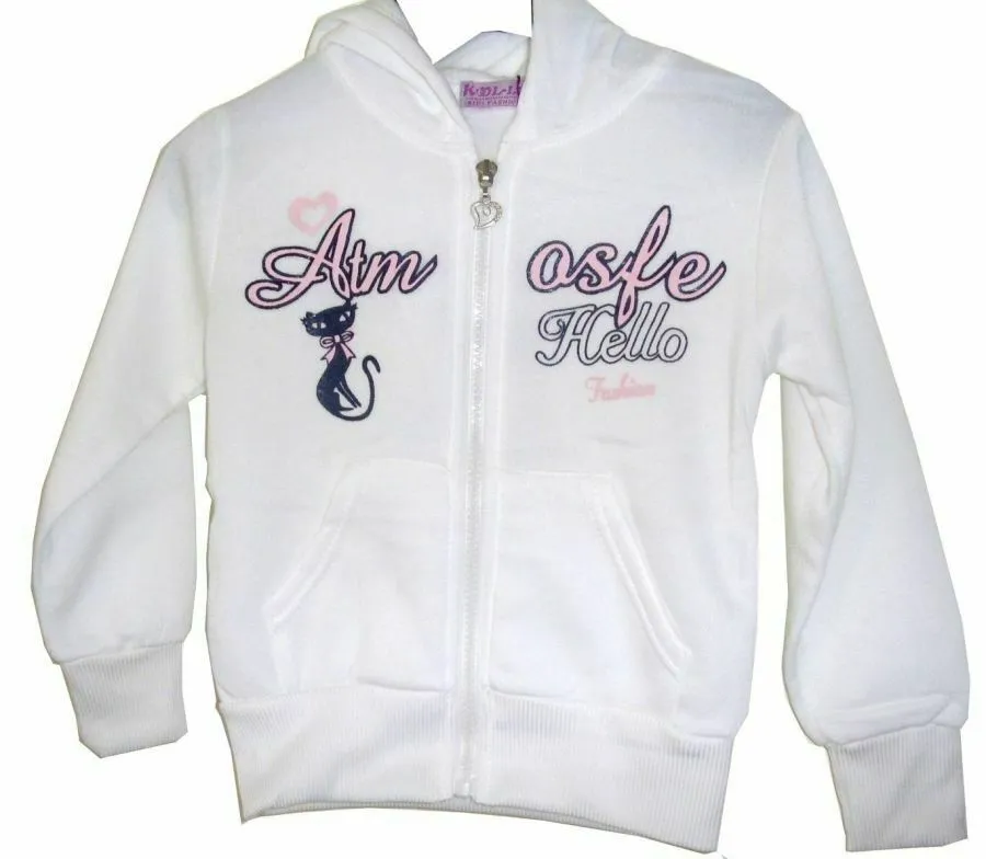 Girls Cream & Navy Kool Look Tracksuit