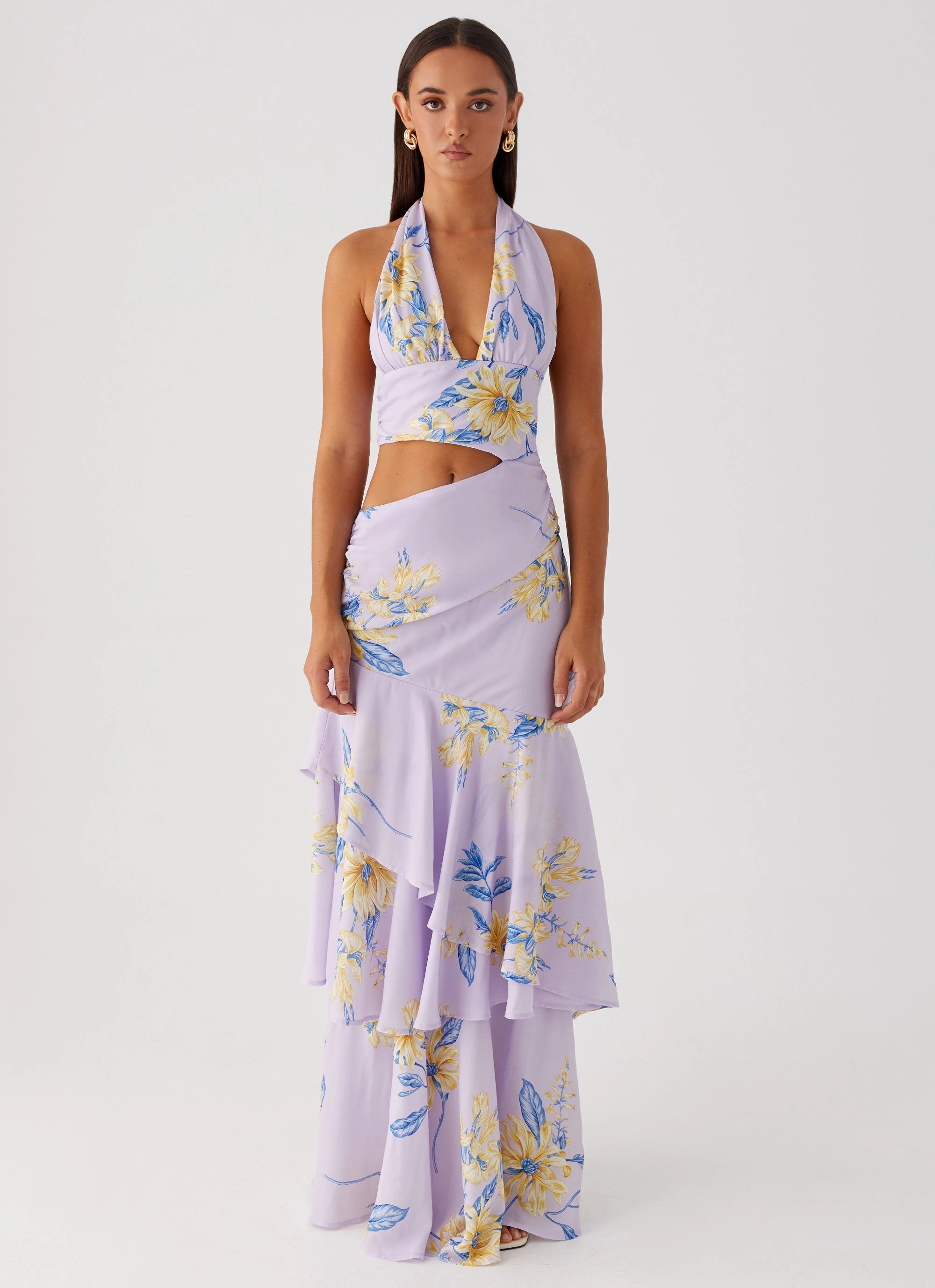 Flattering Comfort Wear Seasonal Must-Have Mikayla Maxi Dress - Lavender