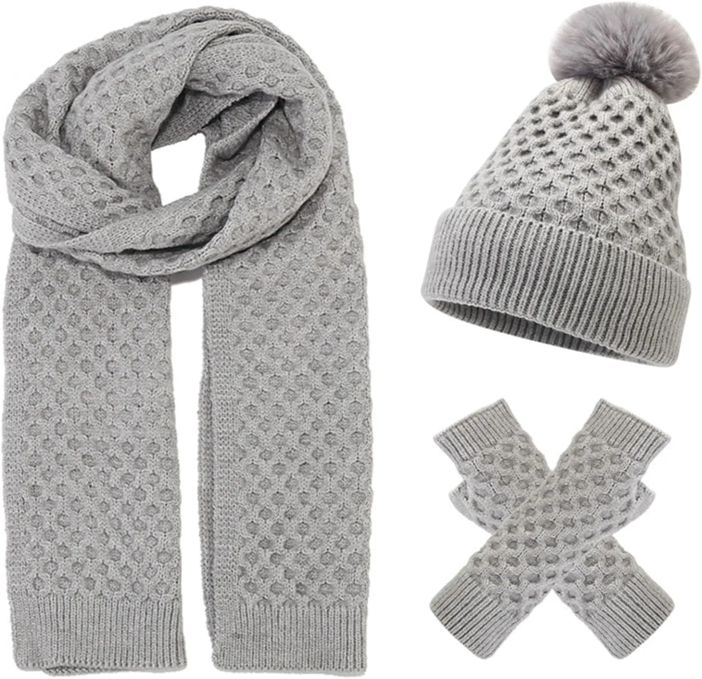 Gloves and Hat Sets for Women Hat Glove Scarf Set Women Warm Gloves Women Ladies Winter Hats Gloves and Scarf Set Womens