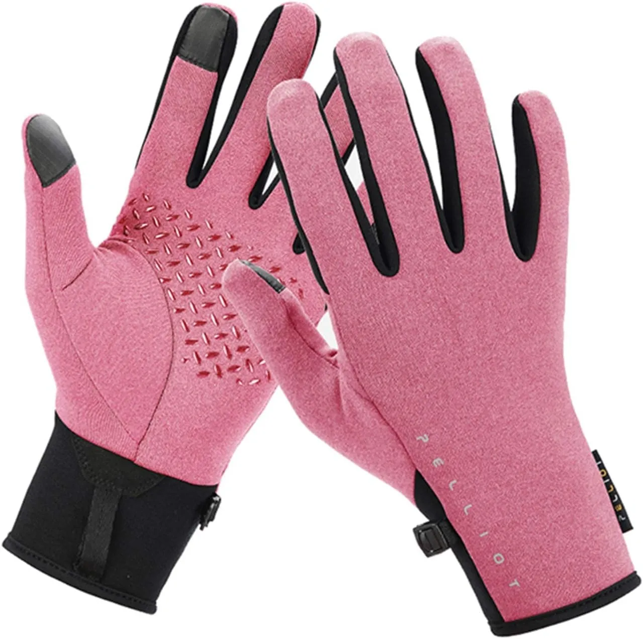 Gloves Winter Warm Gloves, Touch Screen Non-Slip Gloves, Bicycle Gloves, Light Running Gloves, Warm Lining Gloves (Color : Pink, Size : M)