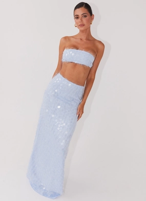 Kyleigh Textured Sequin Maxi Skirt - Lavender Mist Evening Out All Occasion