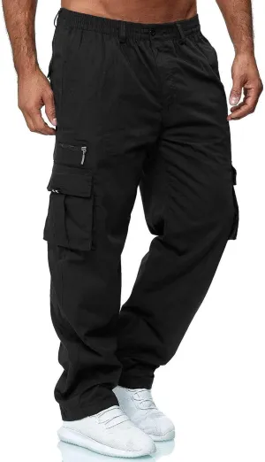 GOFULY Mens Cargo Pants with Pockets Baggy Pants Slim Fit Stretch Special Occasions Sweatpants Baggy Outdoor Pants Casual