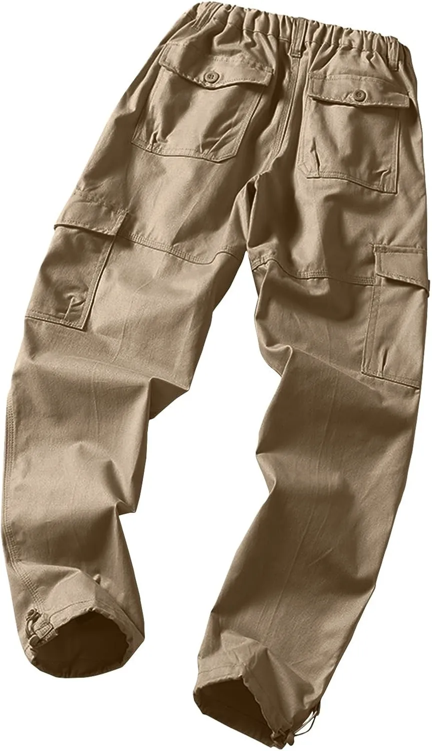 GOFULY Mens Cargo Pants with Pockets Baggy Pants Slim Fit Stretch Special Occasions Sweatpants Baggy Outdoor Pants Casual