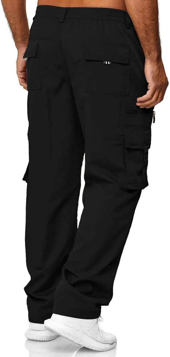 GOFULY Mens Cargo Pants with Pockets Baggy Pants Slim Fit Stretch Special Occasions Sweatpants Baggy Outdoor Pants Casual