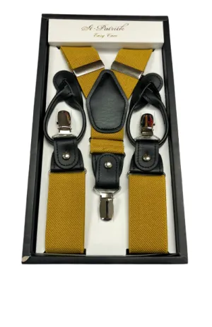 Gold Suspenders Button &amp; Clip Convertible