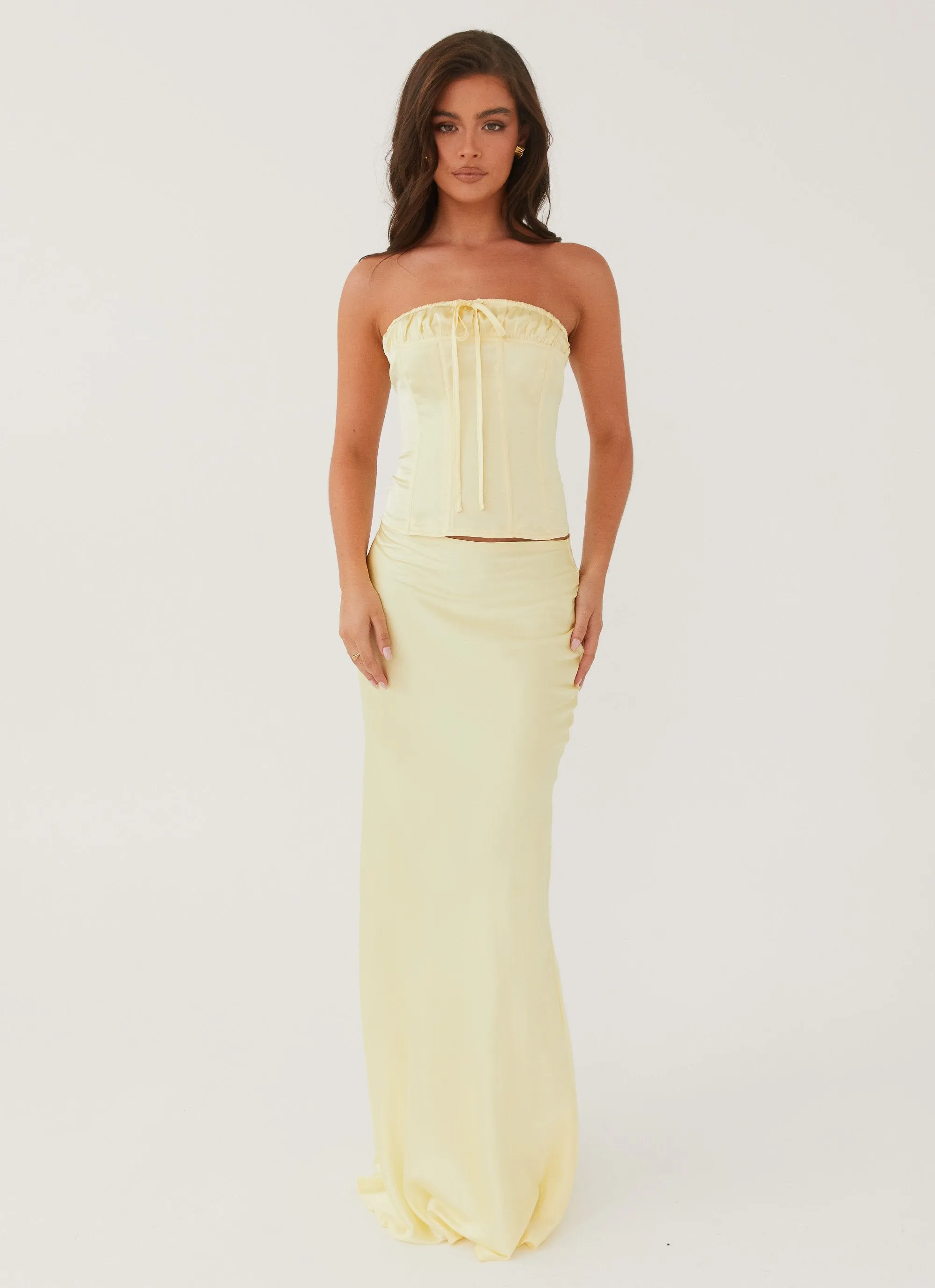 VentedBack Golden Grace Bustier Top - Lemon
