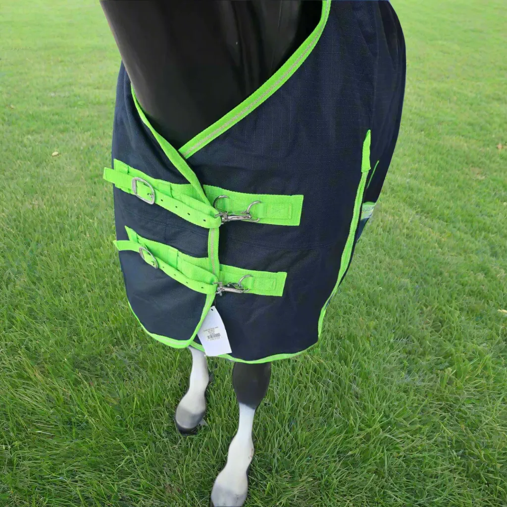 GOLIATH MID NECK RAIN SHEET 1200D - NAVY WITH GREEN BINDING