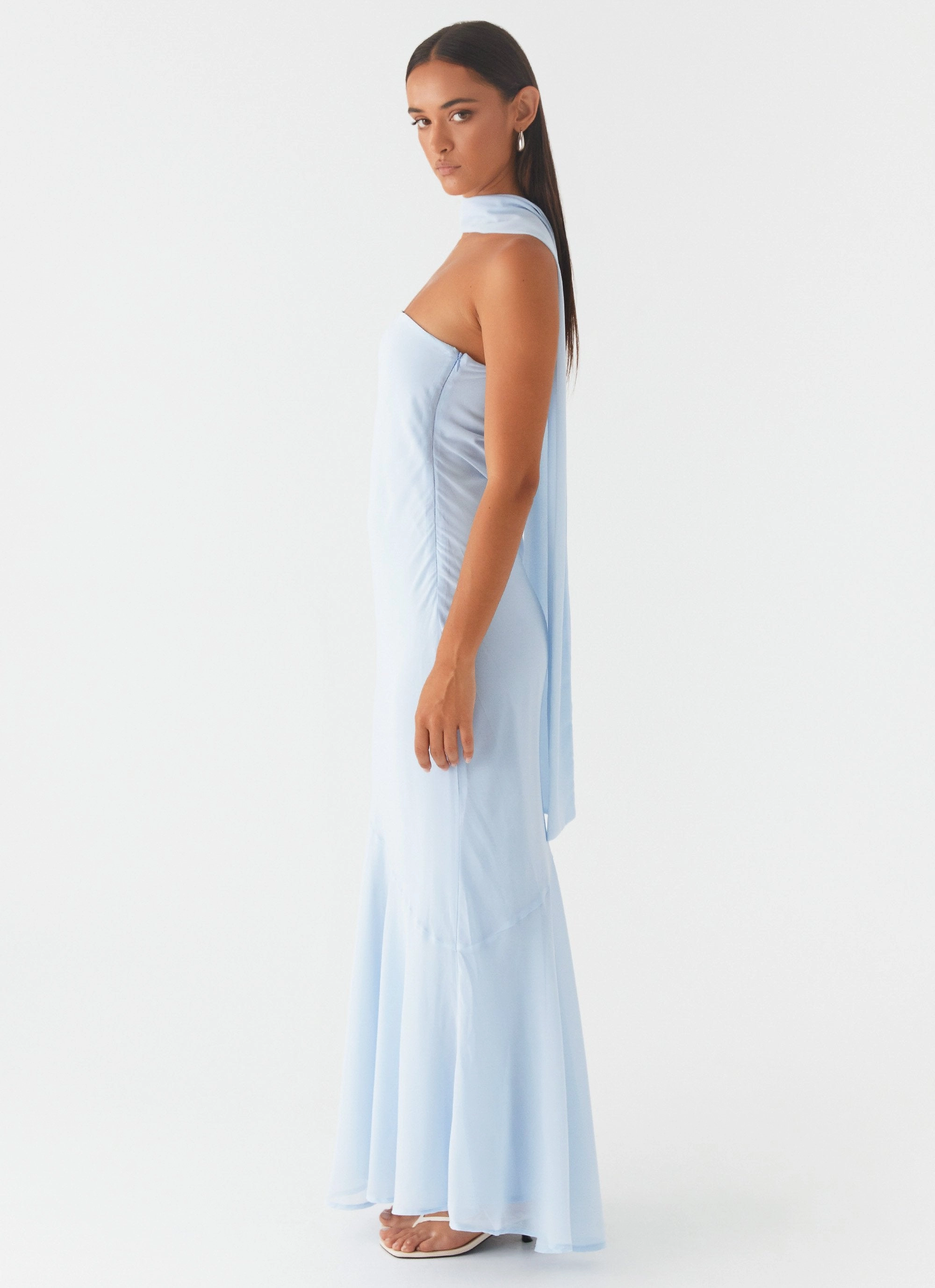 Under The Pagoda Maxi Dress - Blue Romantic dinner wear